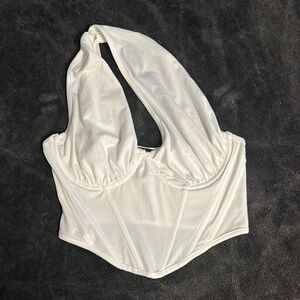 Shein Cut Out One Shoulder Top - White